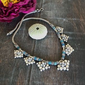 Vintage tribal sterling choker necklace